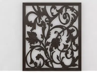 Separator decorative metal wall panel 3D model