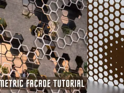 Hexagonal Parametric Facade Design Grasshopper Rhino Files 3D model