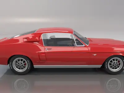 Mustang GT 350 1968 High Poly 3D model