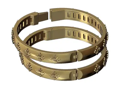 PP watch brand pattern rounded flexture clasp bracelet  3D print model