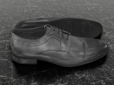 CLASSIC 3D SHOE - BLACK Low-poly 3D model