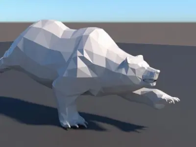 Lowpoly Bear polar in low polygons 3D model