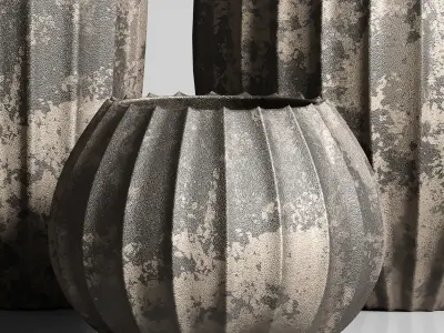 Sanibel Textured Black Dirty Old Cement Vase collection  3D model