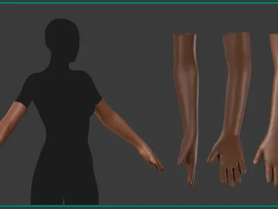12 female glove Low-poly 3D model