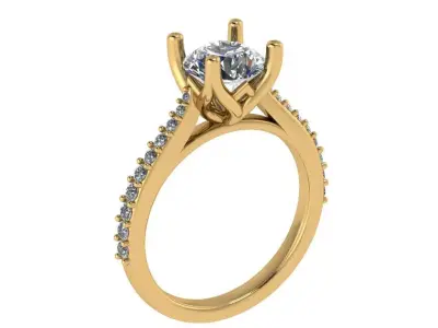 marquise head design head solitaire  3D print model