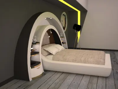 Bed And Decor for Luxury Bedroom 3D model