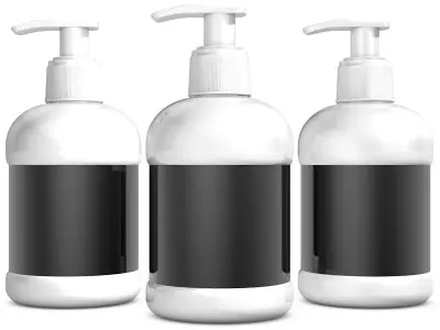 White Spray Bottle with Label 3D model