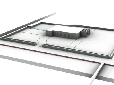 Concrete and Corten Villa Free 3D model