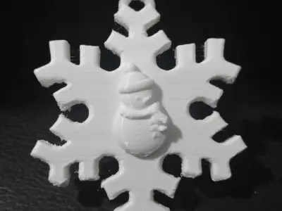Snowman Snowflake Ornament 3D print model