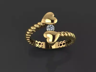 Women Wedding Engagement Ring 68 3D print model