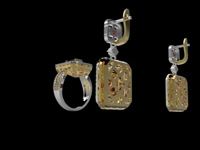 RINGS EARRINGS N1650 3D print model