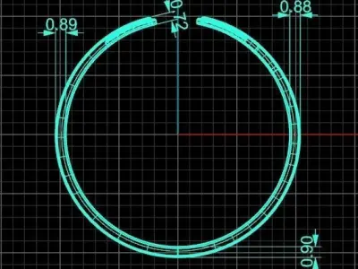 Silver leaf ring 3D print model