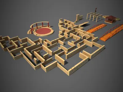 Children Park Structure Low-poly 3D model