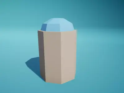 Dome 8side base Free low-poly 3D model