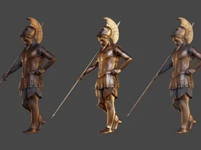 Ancient Greek Hoplite Statue 3D model  3D model