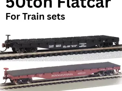 Detailed 50 Ton Flatcar 3D Model Editable 3D print model