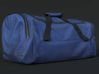 Old utility duffle bag travel hand bag for Unreal Engine Low-poly 3D model