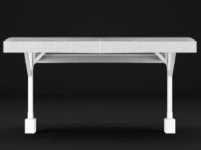 Woden pergola 3D model