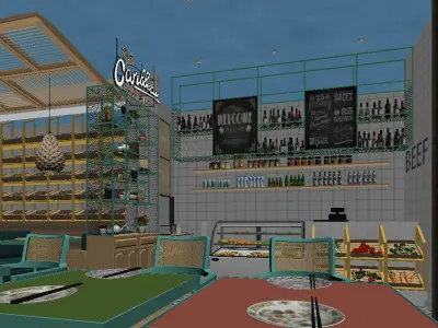 restaurant interior scenes 3D model