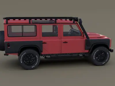 Land Rover Defender 110 Custom v2 with interior 3D model