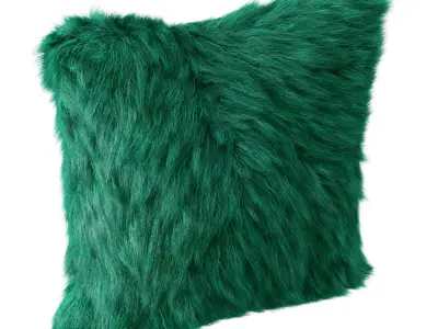 Green pillow fur sheepskin 3D model
