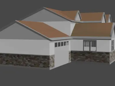 American house in 3d model 3D model