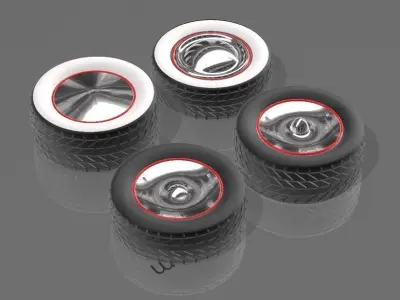 4 models of Mooneyes Wheels for scale autos 1 24 3D print model