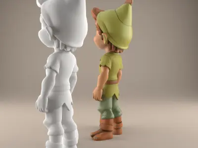 Cute Elf Boy STL File Fantasy Character for Decoration 3D print model