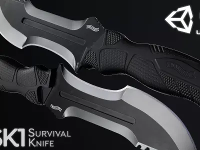 Walther Outdoor Survival Knife OSK 1 - PBR Game Ready Low-poly 3D model