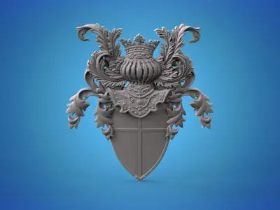 Coat of arms 3D model STL for CNC router and 3D printing 3D print model