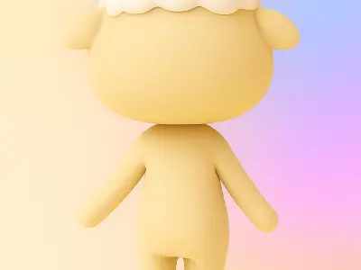Cartoon Sheep character 3d  Low-poly 3D model
