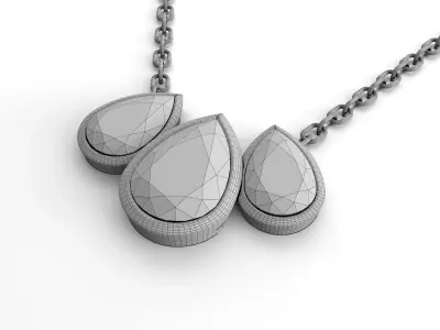 Emerald pendant 3D model for render 3Ds Max V-ray 3D model