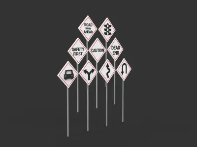 Traffic signs 3D model