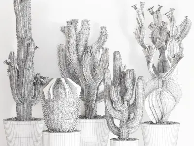 cactus vase Low-poly 3D model