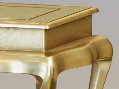  Antique brass table 3D model
