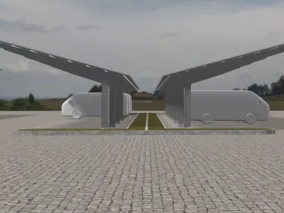 Solar carport 23U01 3D model