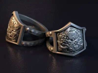 fashion ring A002 3D print model