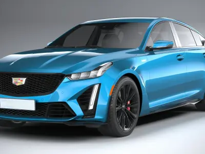 Cadillac CT5-V Blackwing 2022 Realistic Game Ready Rigged Ready  3D model