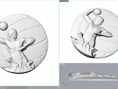 Polo player relief 3D print model
