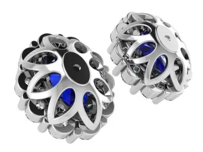 Oval Halo Earring 0931 3D print model