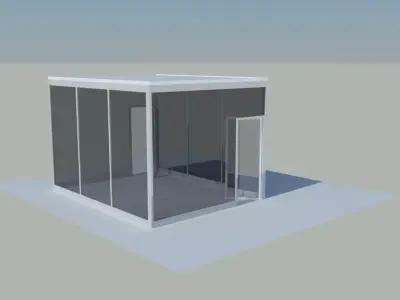 Cubic glass Wall Room 3D model