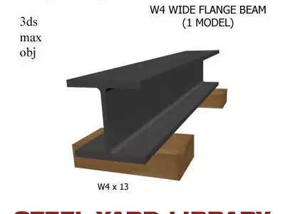W4 Wide Flange Beam 3D model