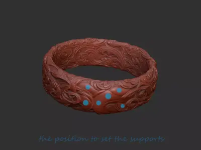 Pattern ring design bas relief royal princess king knight 3D print model