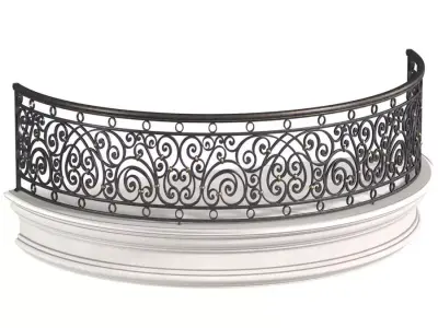Classic Round balcony Forged Fence 3D model