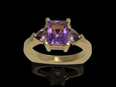 Three Gemstone Ring - Free Demo Free 3D print model