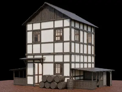 Medieval Village Asset 12 - 4K Textures Game Ready Low-poly 3D model