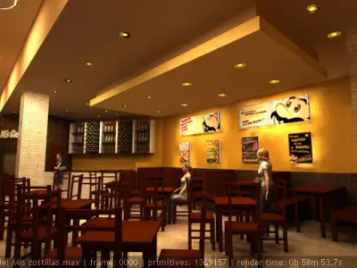 Outdoor mall restaurant 3D model