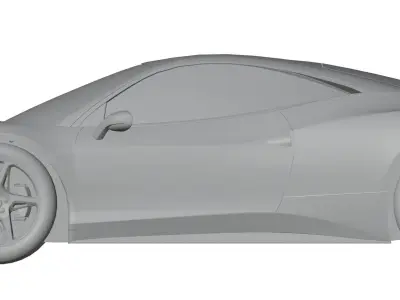 Yellow italian sport car unbranded 3D model