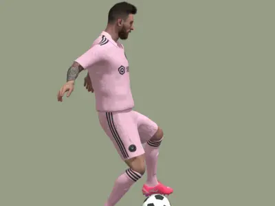 3D model Lionel Messi Miami animation 3D model