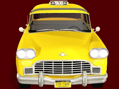 TAXI CAB CAR Low-poly 3D model